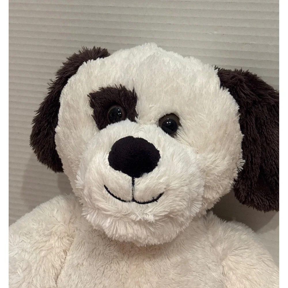 Plush Puppy Dog Stuffed Animal Cream Brown Eye Patch Floppy Ears 15 Inch